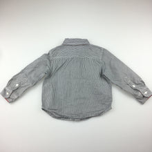 Load image into Gallery viewer, Boys Bluezoo, long sleeve cotton shirt, black &amp; white stripe, GUC, size 2