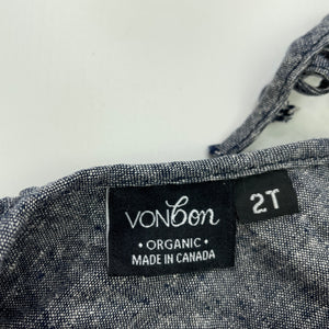 Girls Vonbon, hemp / organic cotton summer dress, GUC, size 2, L: 53cm