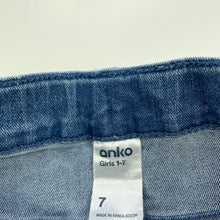 Load image into Gallery viewer, Girls Anko, blue stretch denim skirt, adjustable, L: 29cm, GUC, size 7,  
