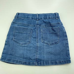 Girls Anko, blue stretch denim skirt, adjustable, L: 29cm, GUC, size 7,  