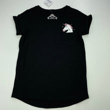 Load image into Gallery viewer, Girls Miss Understood, black stretchy t-shirt / top, unicorn, NEW, size 8,  