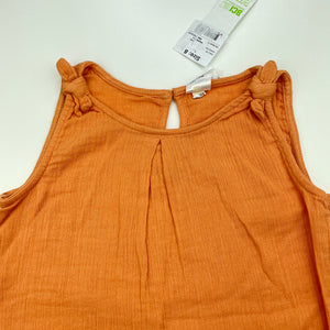 Girls Anko, orange crinkle cotton top, NEW, size 8,  