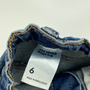 Boys Anko, blue stretch denim jeans, adjustable, Inside leg: 51cm, FUC, size 6,  