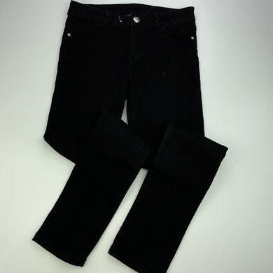 Girls Target, black stretch denim jeans, adjustable, Inside leg: 65cm, EUC, size 10,  