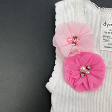 Load image into Gallery viewer, Girls Dymples, white ribbed cotton singlet top, GUC, size 00,  