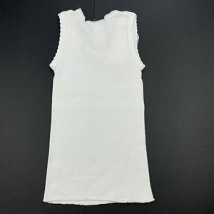 Girls Dymples, white ribbed cotton singlet top, GUC, size 00,  