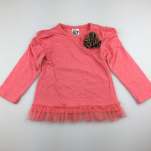 Load image into Gallery viewer, Girls Target, pink long sleeve t-shirt / top, tulle trim, GUC, size 1