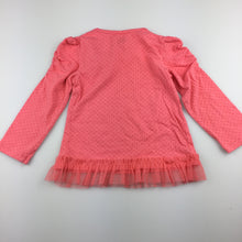 Load image into Gallery viewer, Girls Target, pink long sleeve t-shirt / top, tulle trim, GUC, size 1