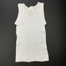 Load image into Gallery viewer, unisex Dymples, white ribbed cotton singlet top, GUC, size 0,  