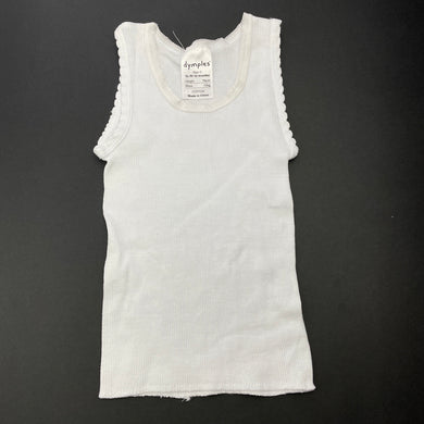 unisex Dymples, white ribbed cotton singlet top, GUC, size 0,  