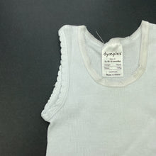 Load image into Gallery viewer, unisex Dymples, white ribbed cotton singlet top, GUC, size 0,  