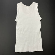Load image into Gallery viewer, unisex Dymples, white ribbed cotton singlet top, GUC, size 0,  