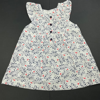Girls purebaby, lightweight organic cotton summer dress, GUC, size 000, L: 34cm