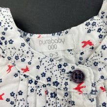 Load image into Gallery viewer, Girls purebaby, lightweight organic cotton summer dress, GUC, size 000, L: 34cm