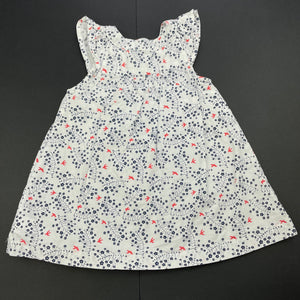 Girls purebaby, lightweight organic cotton summer dress, GUC, size 000, L: 34cm