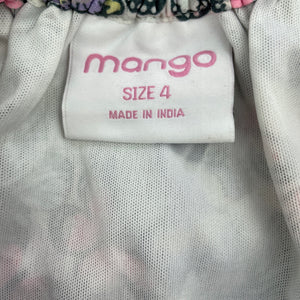 Girls Mango, lined lightweight party dress, butterflies, EUC, size 4, L: 61cm