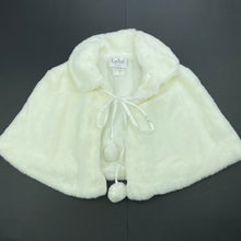 Load image into Gallery viewer, Girls Tip Top, cream faux fur cape / jacket, GUC, size 2,  