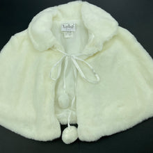 Load image into Gallery viewer, Girls Tip Top, cream faux fur cape / jacket, GUC, size 2,  