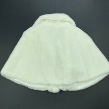 Load image into Gallery viewer, Girls Tip Top, cream faux fur cape / jacket, GUC, size 2,  