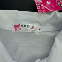 Load image into Gallery viewer, Girls Vogue Fashion, white long sleeve polo shirt / top, NEW, size 6,  