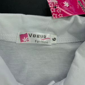Girls Vogue Fashion, white long sleeve polo shirt / top, NEW, size 6,  