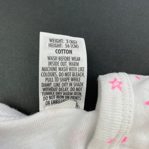 Girls Bonds, white cotton long sleeve cross-over top, GUC, size 0000,  