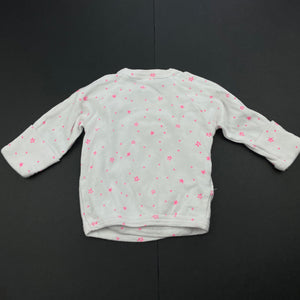 Girls Bonds, white cotton long sleeve cross-over top, GUC, size 0000,  