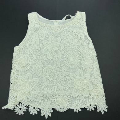 Girls H&M, cream floral lace top, EUC, size 1,  