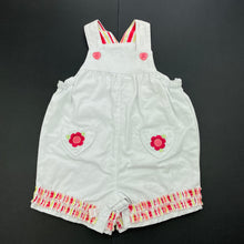 Load image into Gallery viewer, Girls Target, white cotton overalls / shortalls, EUC, size 000,  