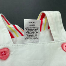 Load image into Gallery viewer, Girls Target, white cotton overalls / shortalls, EUC, size 000,  