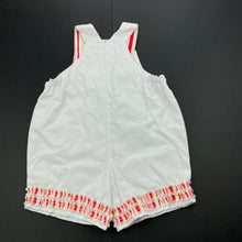 Load image into Gallery viewer, Girls Target, white cotton overalls / shortalls, EUC, size 000,  
