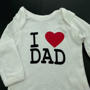 unisex Cotton On, white cotton long sleeve top, dad, EUC, size 000,  