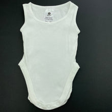 Load image into Gallery viewer, unisex Dymples, white ribbed cotton singletsuit / romper, EUC, size 0000,  