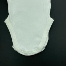 Load image into Gallery viewer, unisex Dymples, white ribbed cotton singletsuit / romper, EUC, size 0000,  