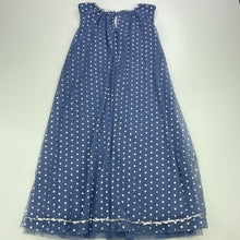 Load image into Gallery viewer, Girls Target, blue &amp; silver spot tulle party dress, GUC, size 7, L: 66cm