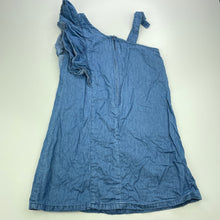 Load image into Gallery viewer, Girls 1964 Denim Co, chambray cotton asymmetrical dress, GUC, size 6, L: 60cm