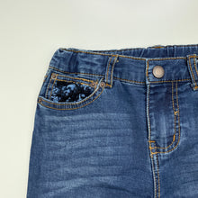 Load image into Gallery viewer, Girls Peter Alexander, lightweight stretch denim jeans, adjustable, Inside leg: 41.5cm, EUC, size 4,  