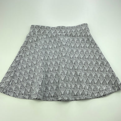 Girls Tilii, black & white stretchy skirt, elasticated, L: 34cm, EUC, size 9,  