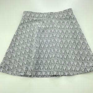 Girls Tilii, black & white stretchy skirt, elasticated, L: 34cm, EUC, size 9,  