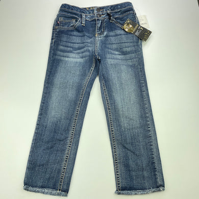 Girls VIGOSS, cropped stretch denim jeans, adjustable, Inside leg: 43cm, NEW, size 7,  