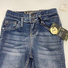 Load image into Gallery viewer, Girls VIGOSS, cropped stretch denim jeans, adjustable, Inside leg: 43cm, NEW, size 7,  