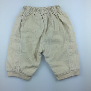 Unisex Disney Baby, cotton lined corduroy pants, elasticated, GUC, size 00