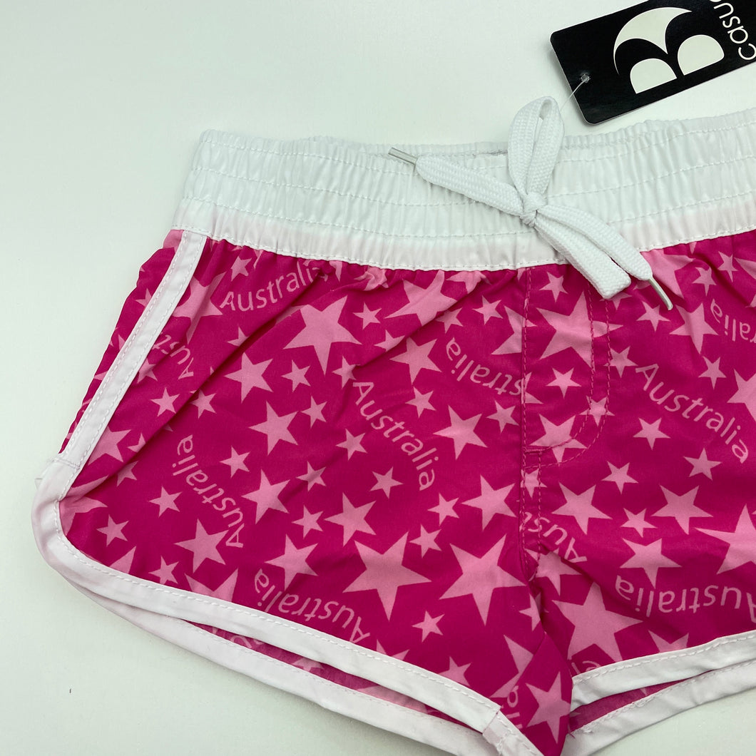 Girls casual, lightweight board shorts, elasticated, NEW, size 3,  