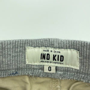 Boys Indie, stretch cotton shorts, elasticated, GUC, size 0,  
