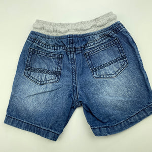 Boys Target, blue denim shorts, elasticated, GUC, size 0,  