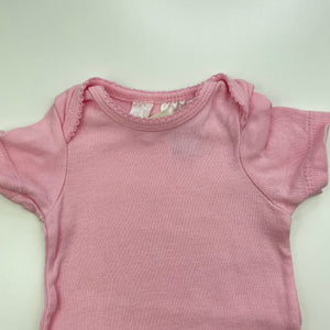 Girls Dymples, pink cotton bodysuit / romper, GUC, size 000,  