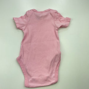 Girls Dymples, pink cotton bodysuit / romper, GUC, size 000,  