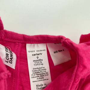 Girls Carters, pink cotton t-shirt / top, GUC, size 0,  