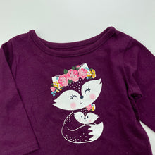 Load image into Gallery viewer, Girls Garanimals, purple long sleeve t-shirt / top, fox, GUC, size 000,  