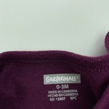 Load image into Gallery viewer, Girls Garanimals, purple long sleeve t-shirt / top, fox, GUC, size 000,  